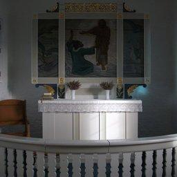 Kor med alter som oprindelig stammer fra Thyborøn kirke. Thorsminde kirke